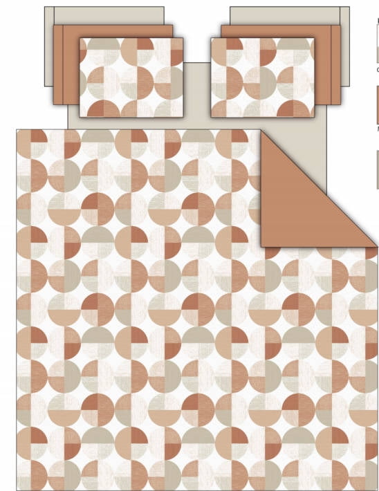 9-Piece Round Geometric Print Comforter Set, Bed-in-a-Bag Bedding Set