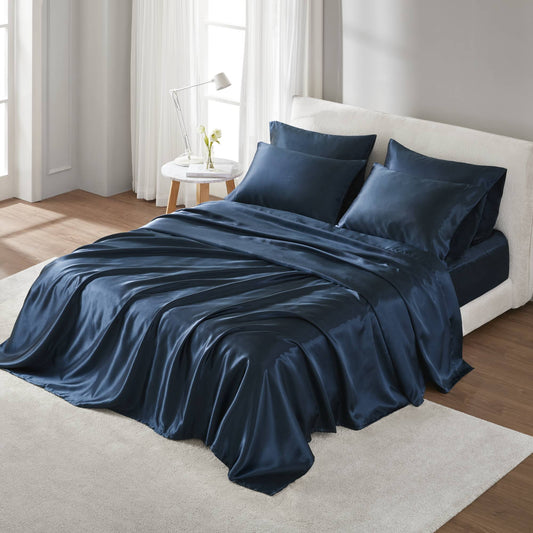 Satin Sheet Set, Silky Sheen and Cloud-Soft Feel Lightweight Bed Sheet