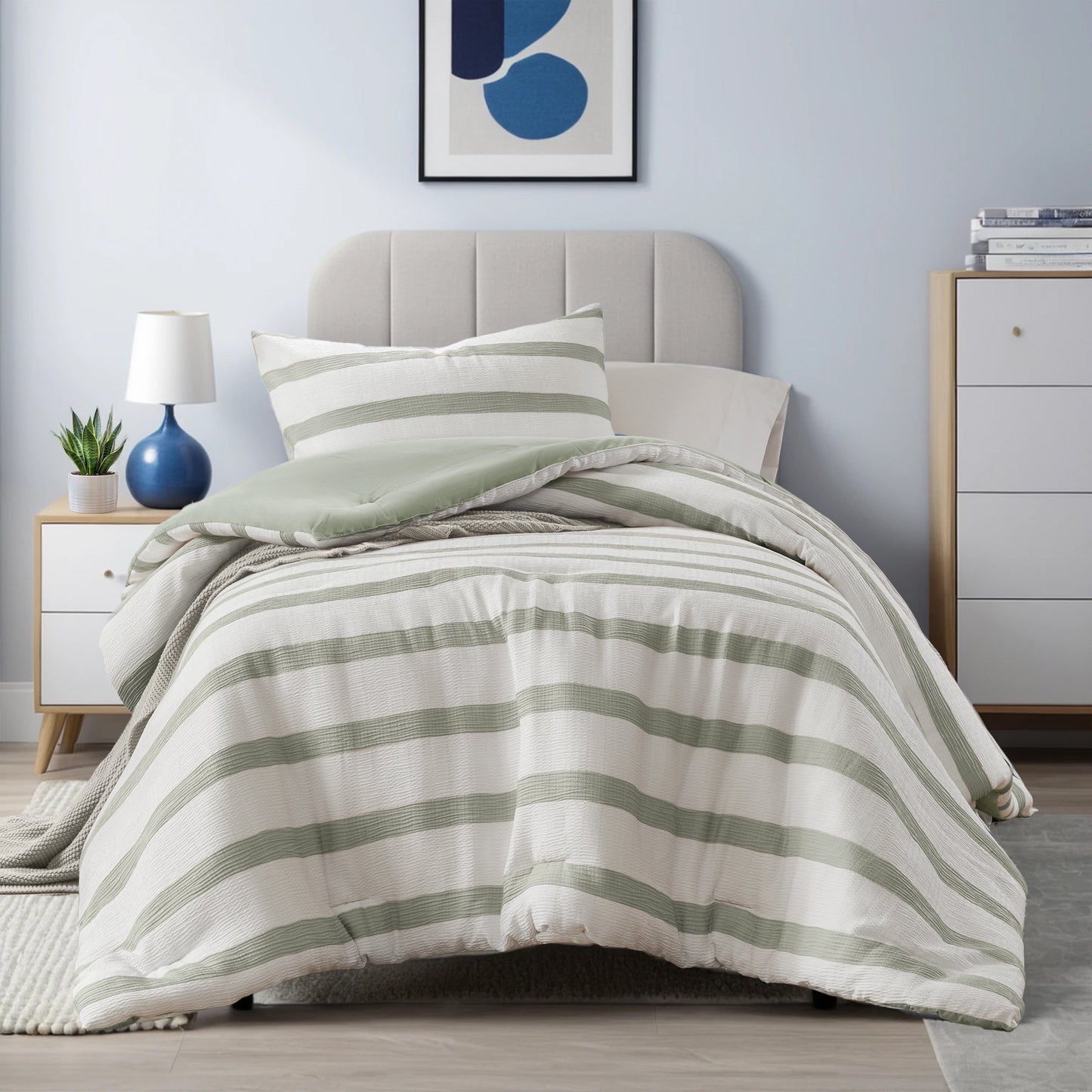 Striped Texture Bedding Comforter Set