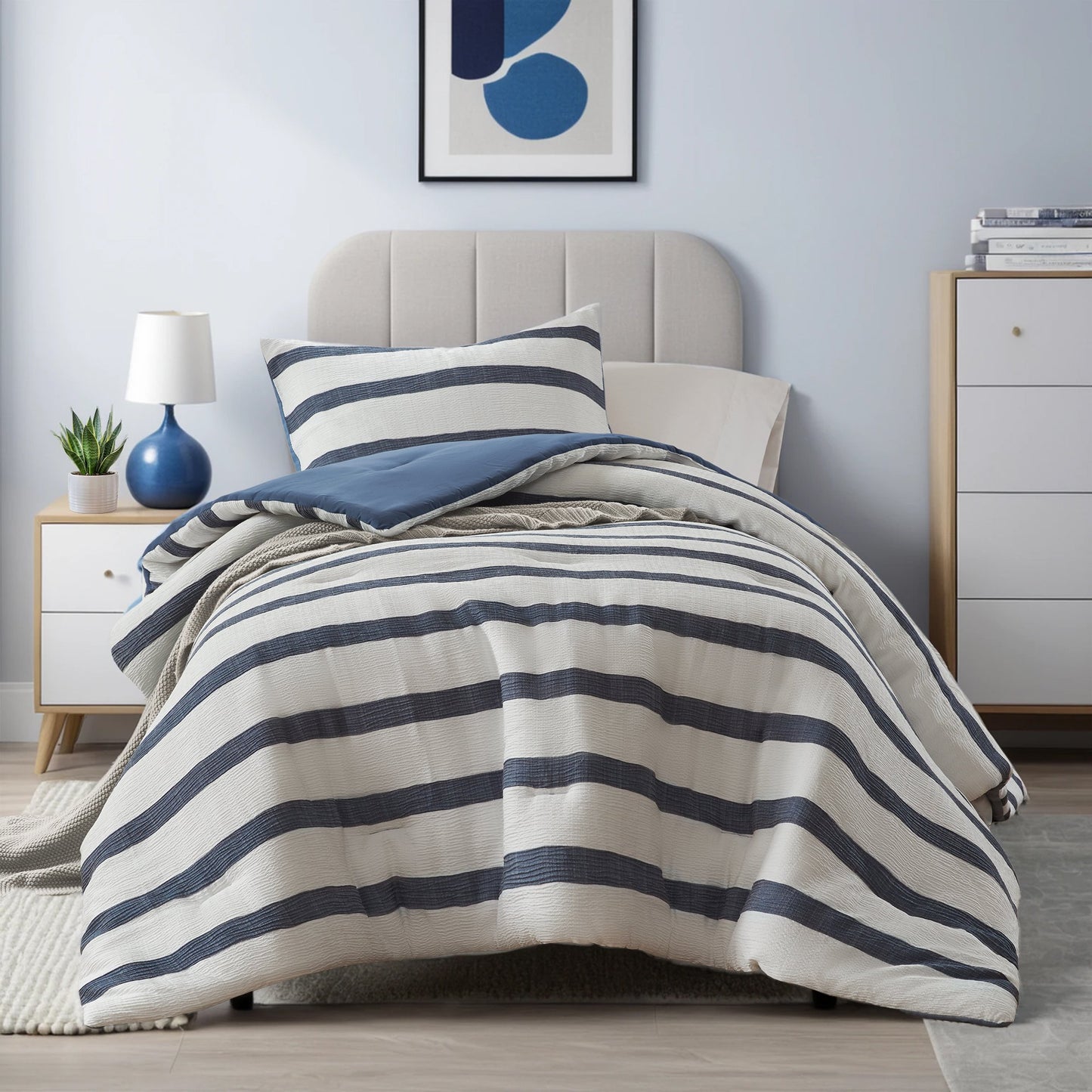 Striped Texture Bedding Comforter Set