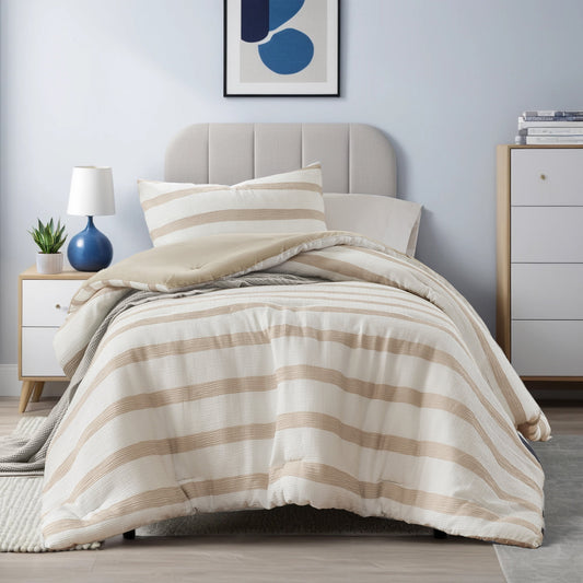Striped Texture Bedding Comforter Set