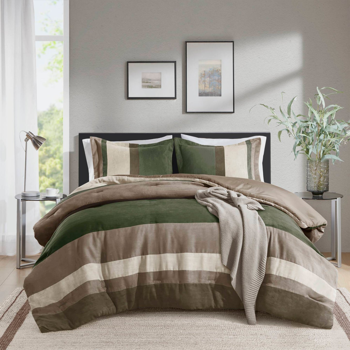 Faux Suede Comforter Set