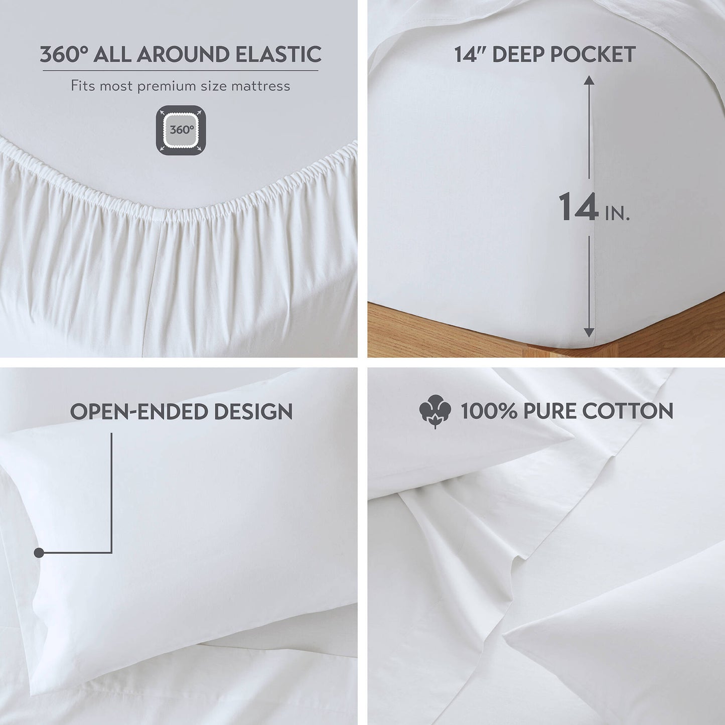 100% Cotton Solid Sheet Set