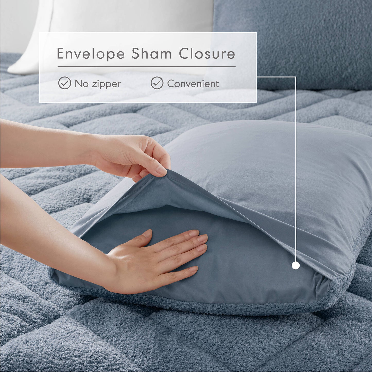 Double Diamond Quilted Teddy Comforter Set