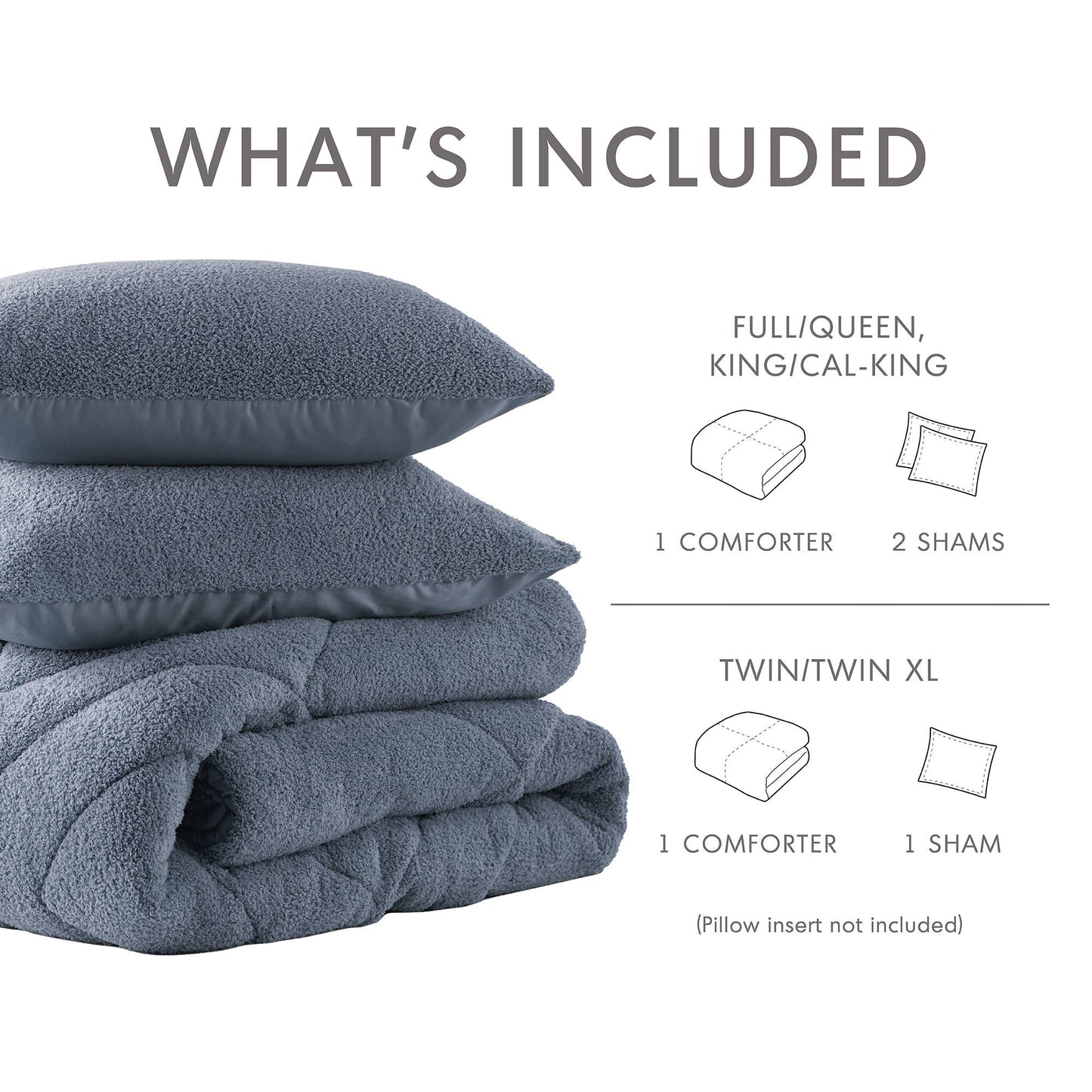 Double Diamond Quilted Teddy Comforter Set