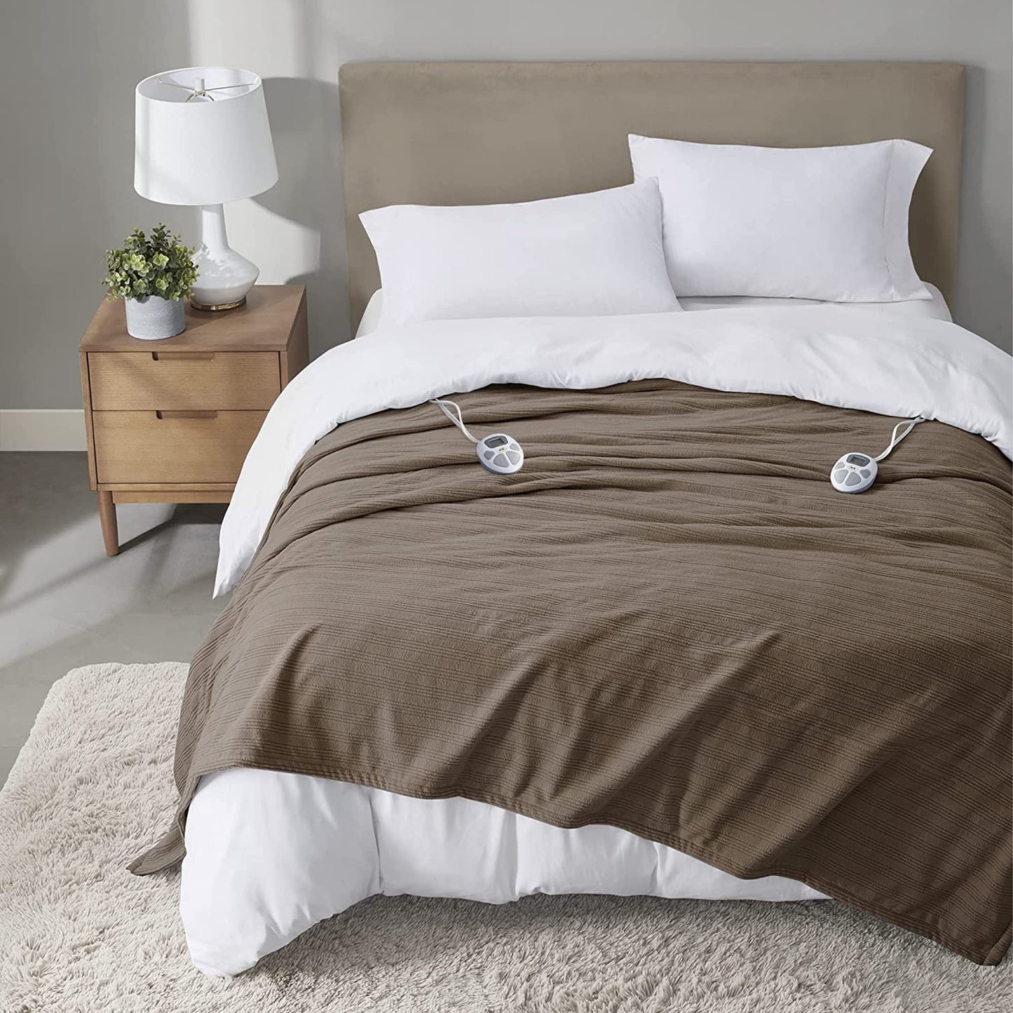 Heated Tri-Rib Microfleece Blanket