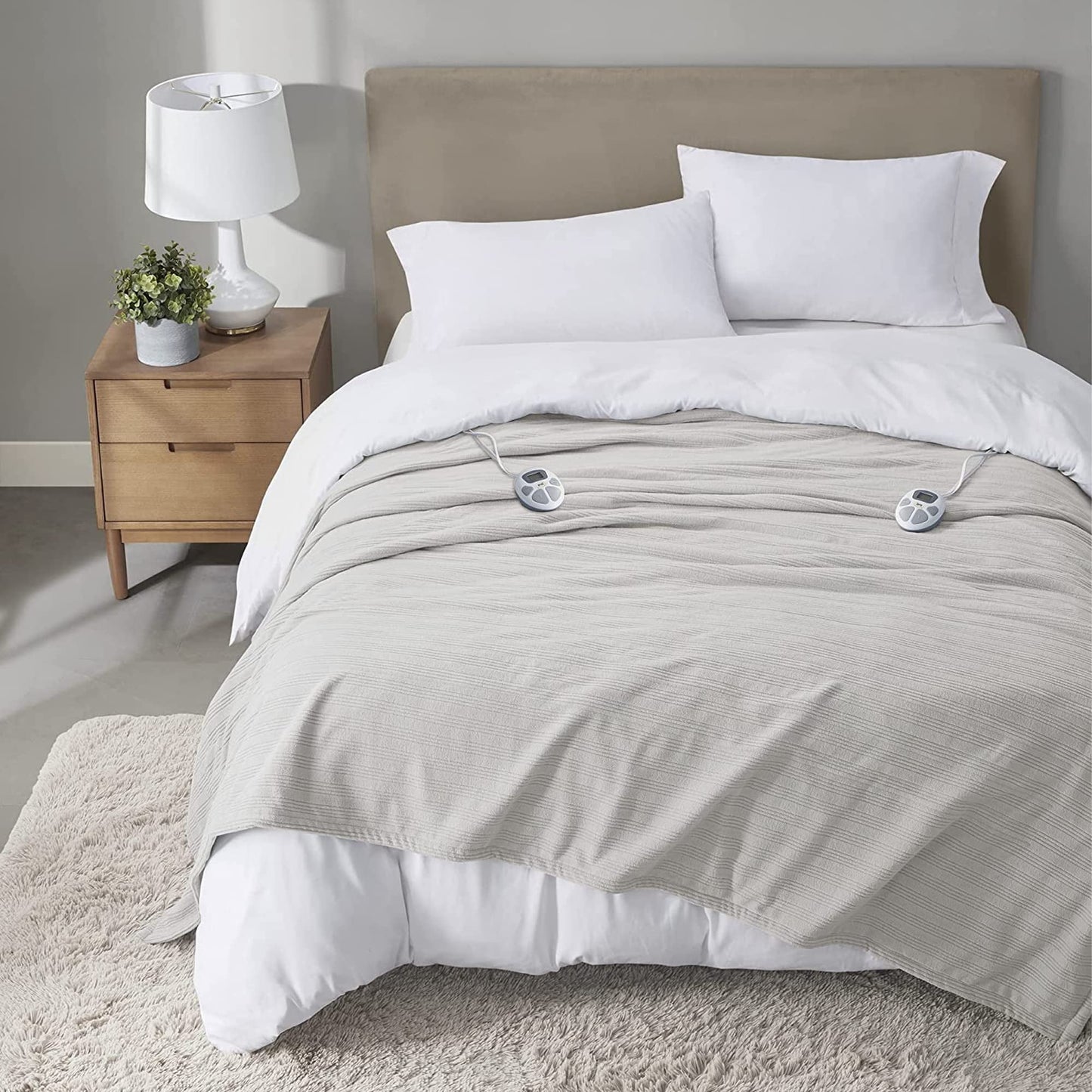 Heated Tri-Rib Microfleece Blanket