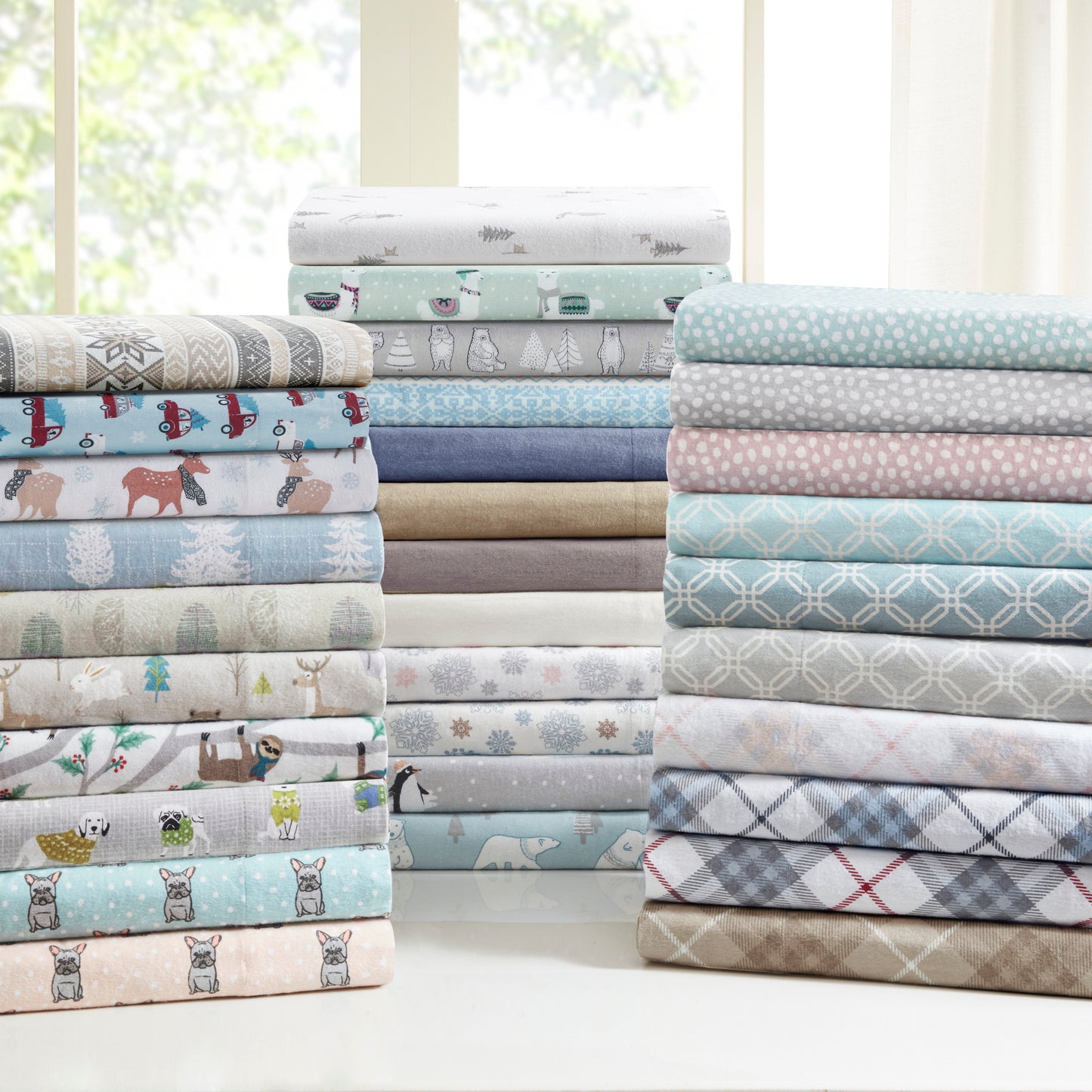 Flannel Sheets Set  with Deep Pocket Fitted Sheet