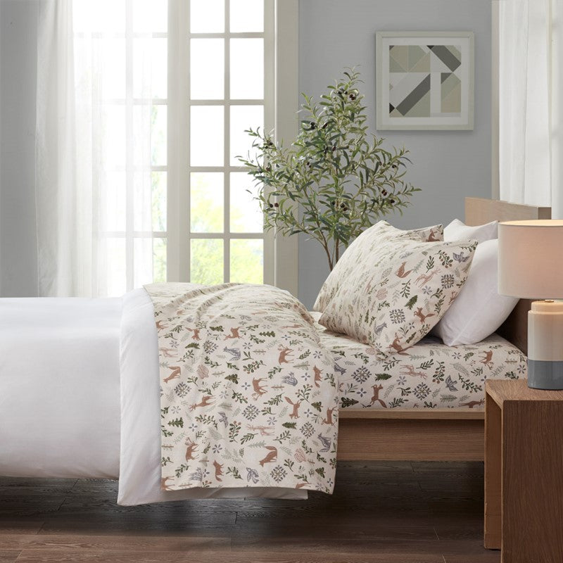Cozy Cotton Flannel Printed Sheet Set