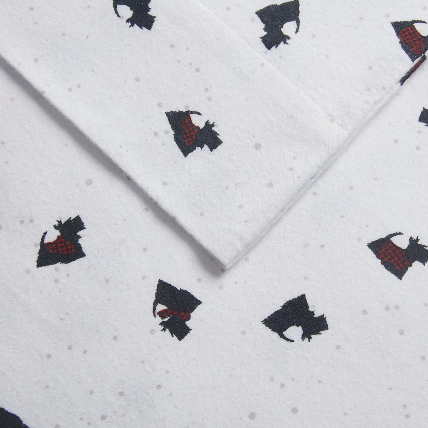 100 Percent Cotton Flannel Scottie Dogs Printed Sheet Set in Black/White