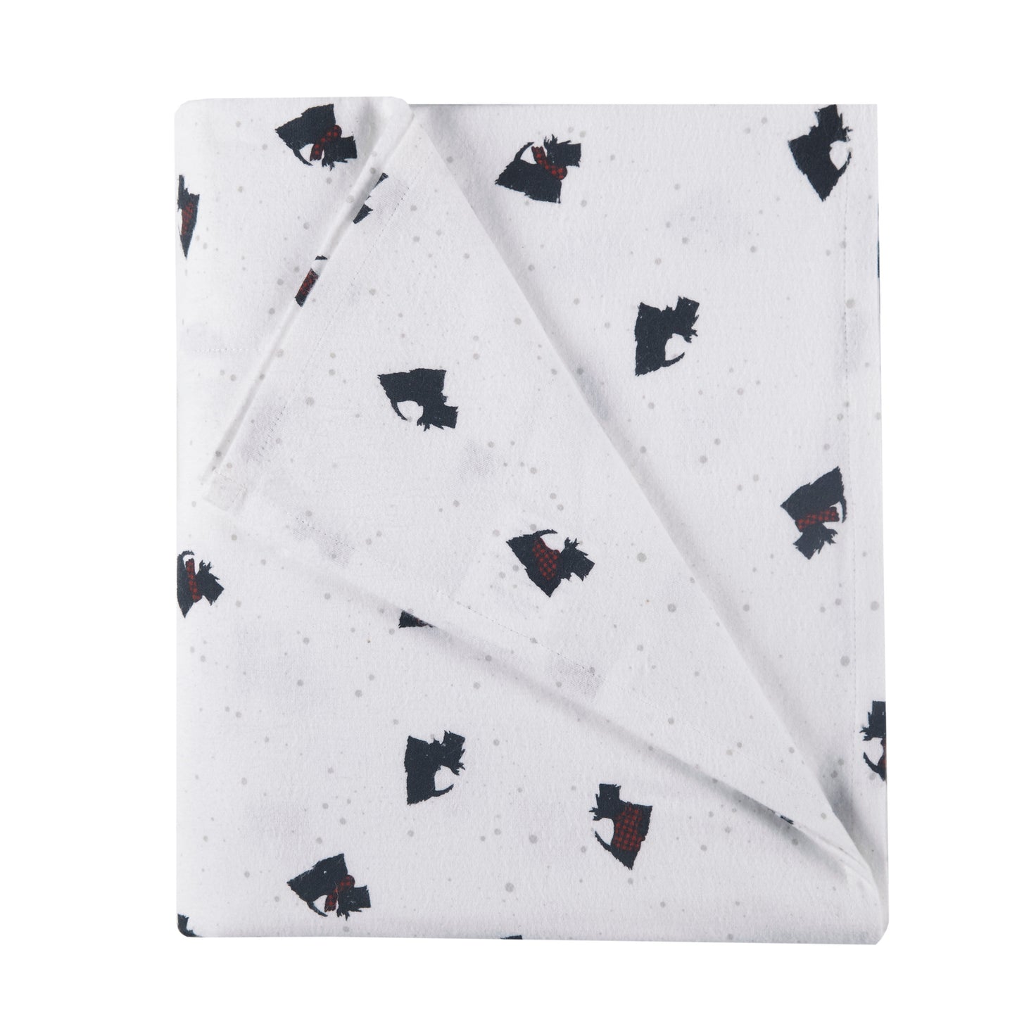 100 Percent Cotton Flannel Scottie Dogs Printed Sheet Set in Black/White