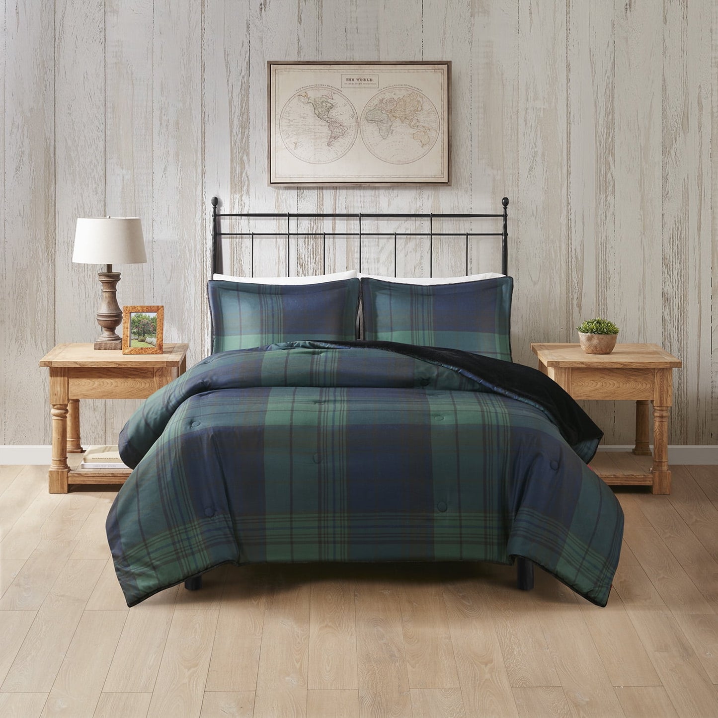 3-Piece Plaid Comforter Set