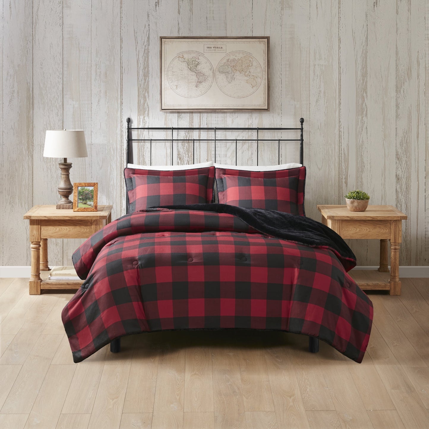 3-Piece Plaid Comforter Set