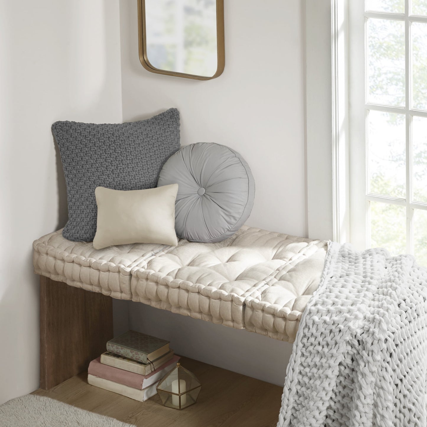 Tufted Floor Pillow, Meditation Seating Cushion