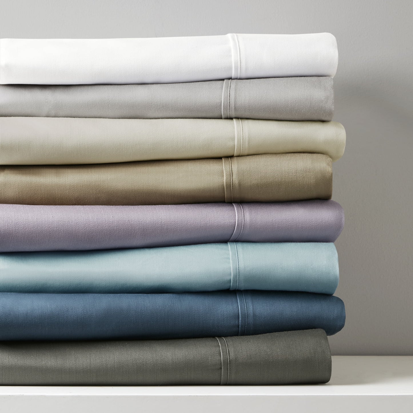 800 Thread Count Cotton Blend Sateen Sheet Set, Solid Plain Bed Sheets