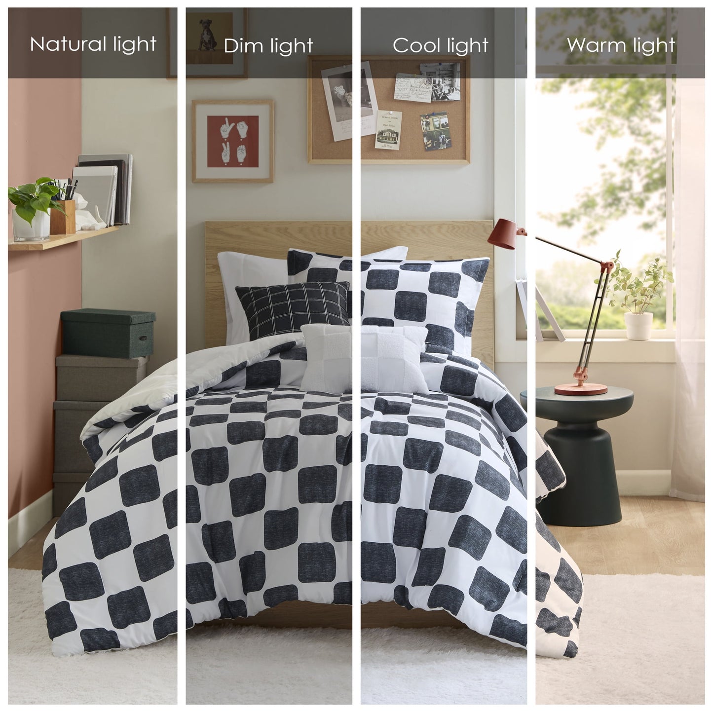 Black/White Checkered Comforter Set