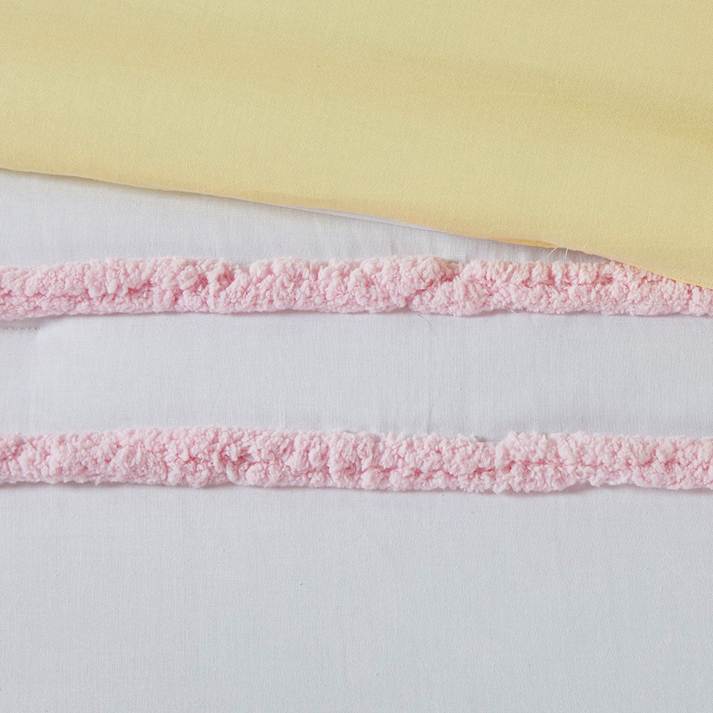 Cotton Comforter Set with Chenille Trim
