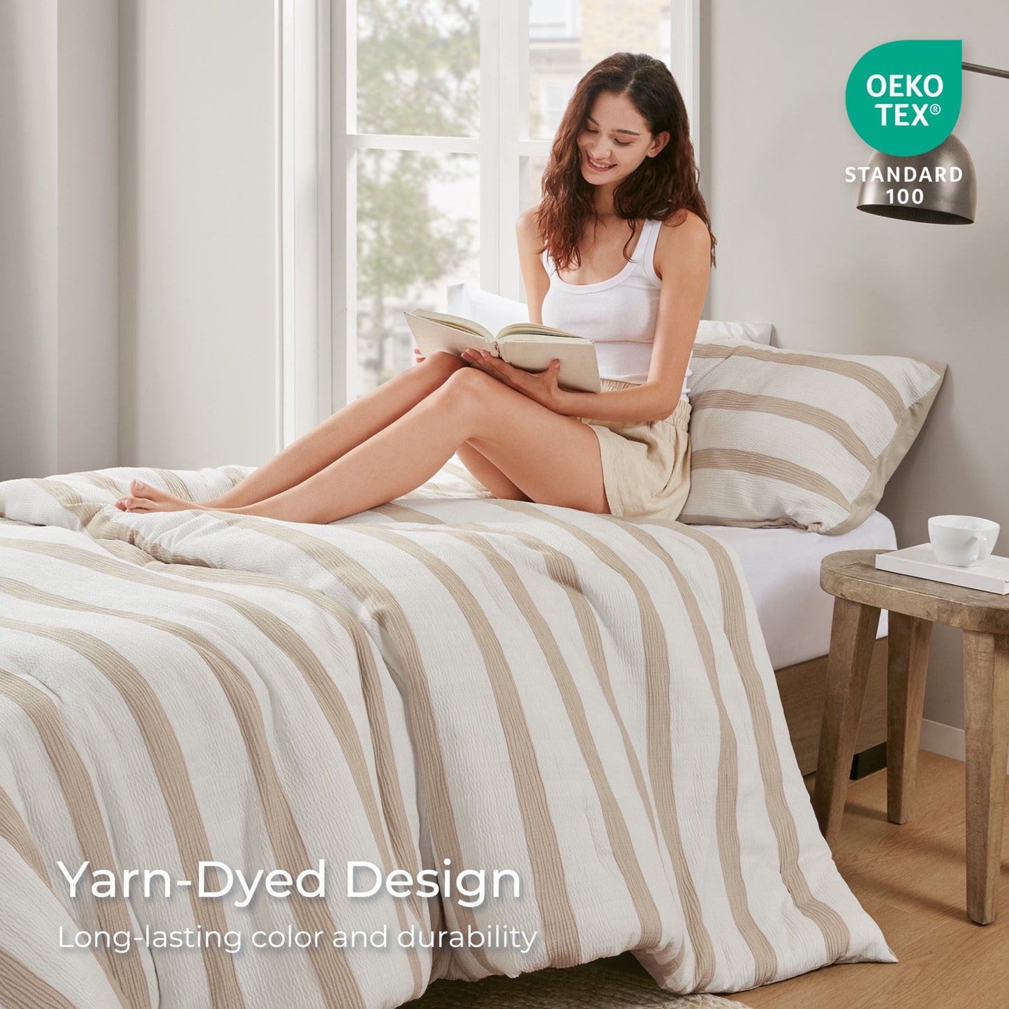 Striped Texture Bedding Comforter Set