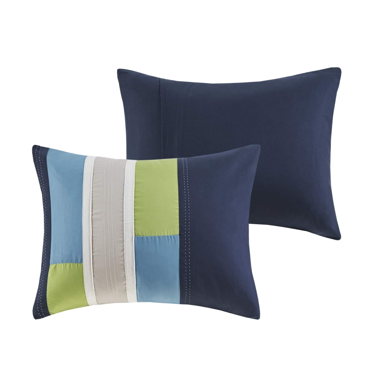 4-Piece All Season Comforter Set with Decor Pillow Geometric Stripes