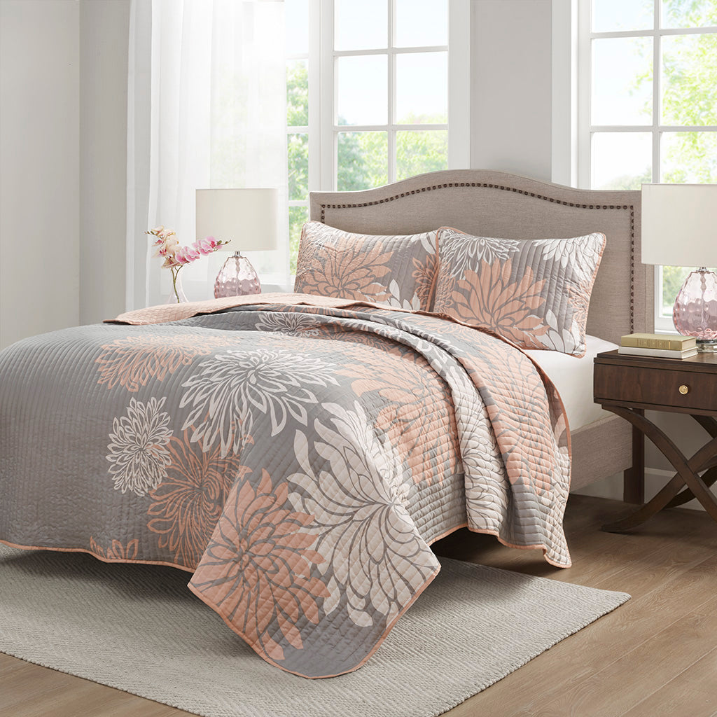 Reversible Breathable Lightweight Coverlet Quilt Set