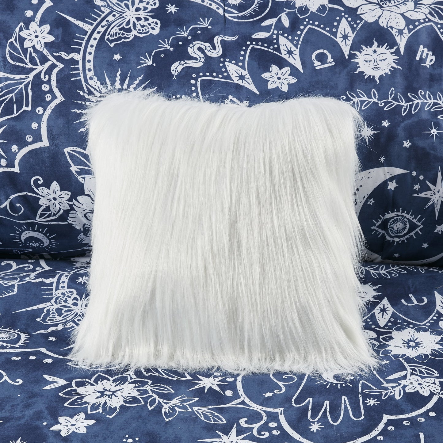 4-Piece Polyester Fabric Printed Comforter Set in Navy