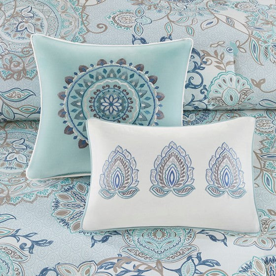 Cotton Floral Printed Reversible Comforter Set