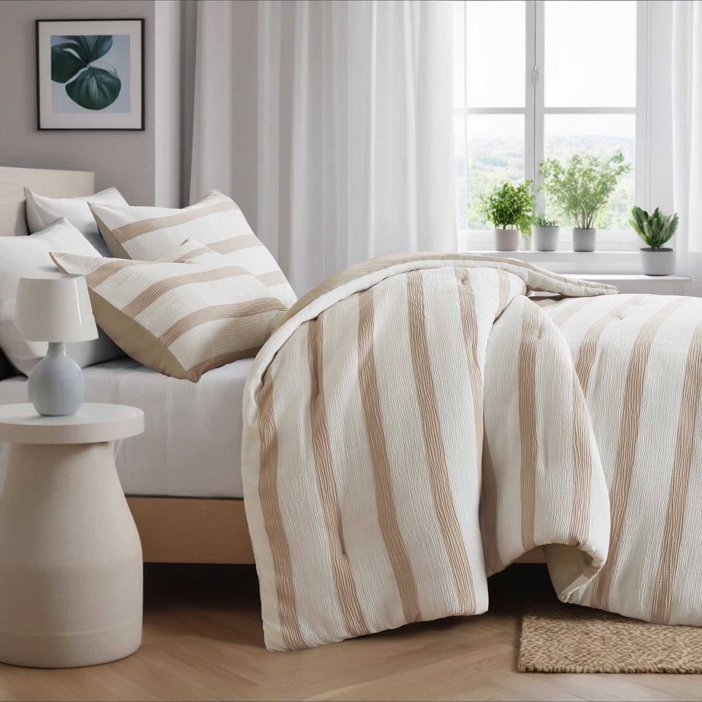 Striped Texture Bedding Comforter Set