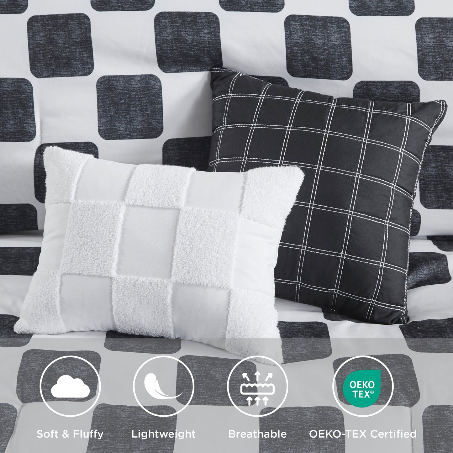 Black/White Checkered Comforter Set