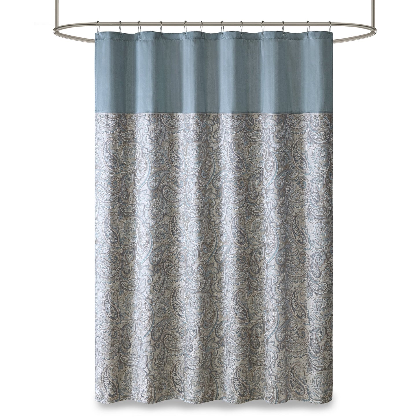 Shower Curtain Traditional Jacquard Bath Curtain with 12 Button Holes