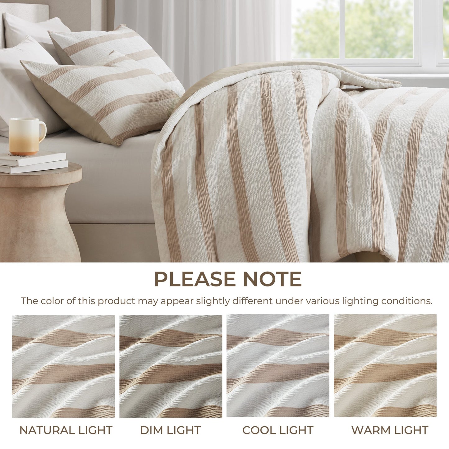 Striped Texture Bedding Comforter Set