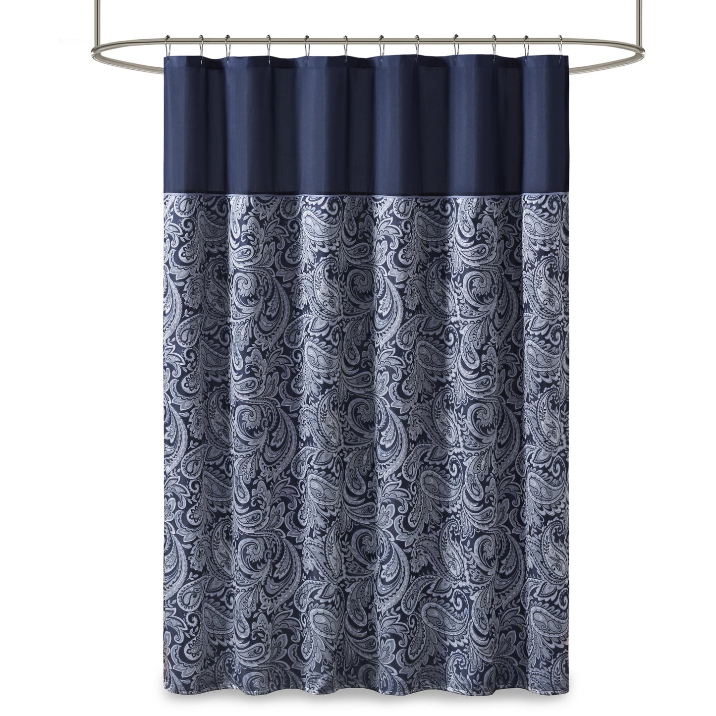 Shower Curtain Traditional Jacquard Bath Curtain with 12 Button Holes