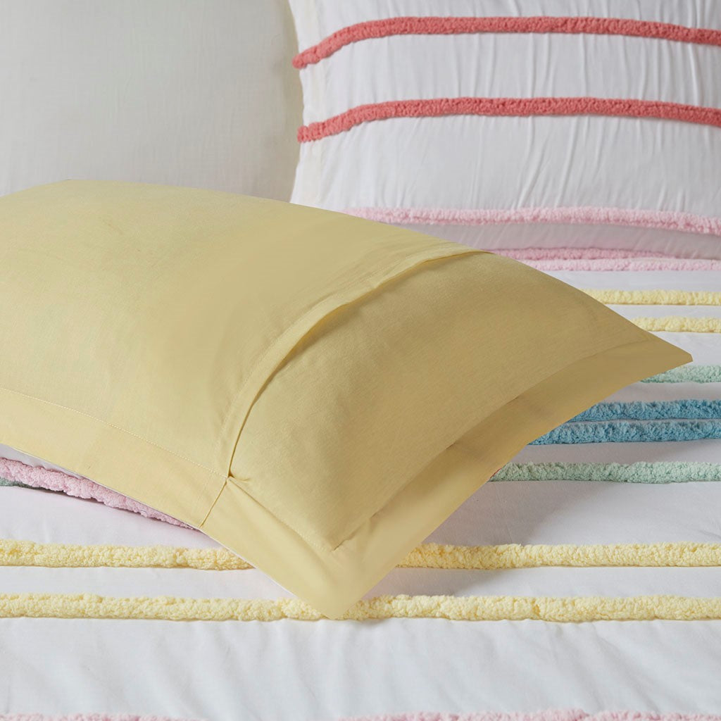 Cotton Comforter Set with Chenille Trim