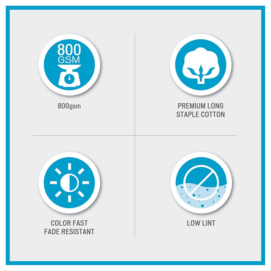 800GSM 100% Cotton Bath Sheet 2 Piece Set