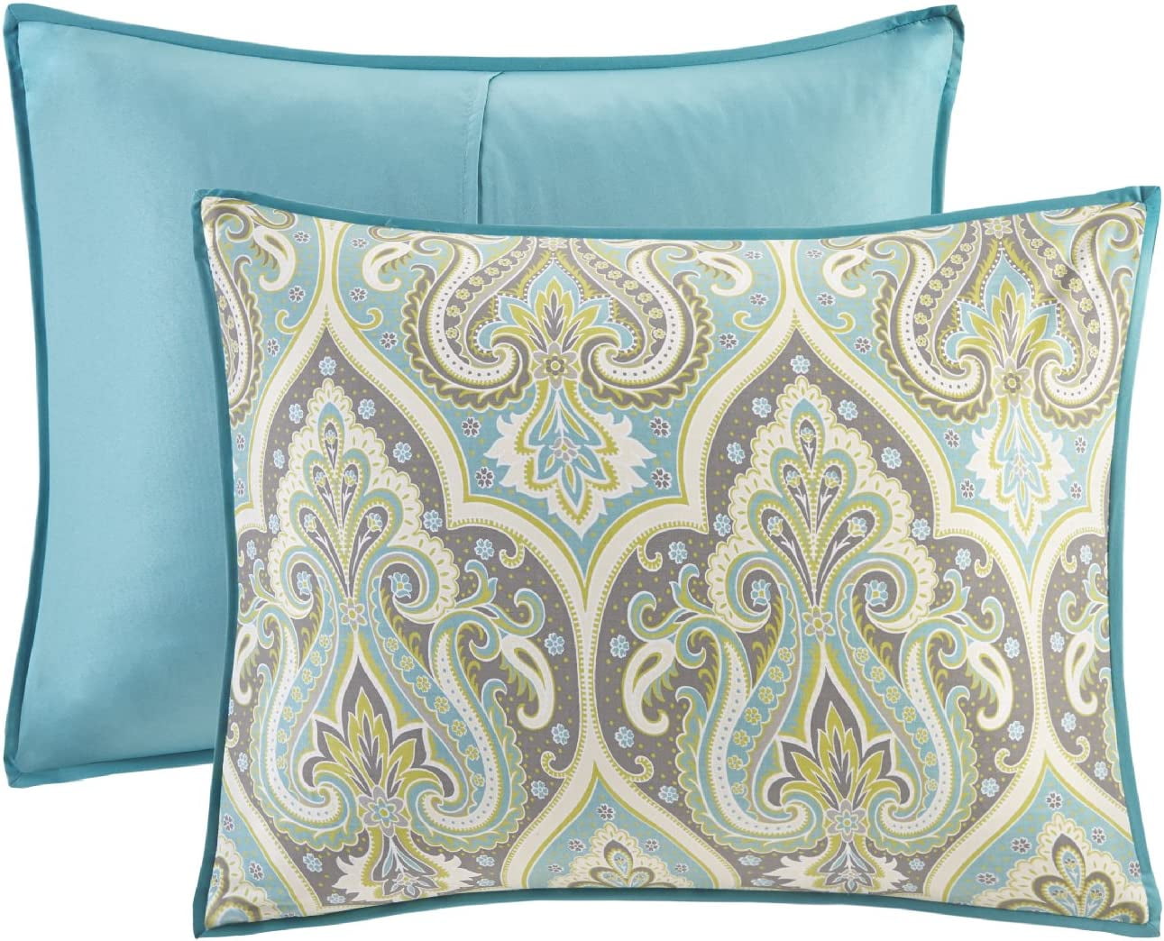6 Piece Grey Cotton Printed Duvet Set