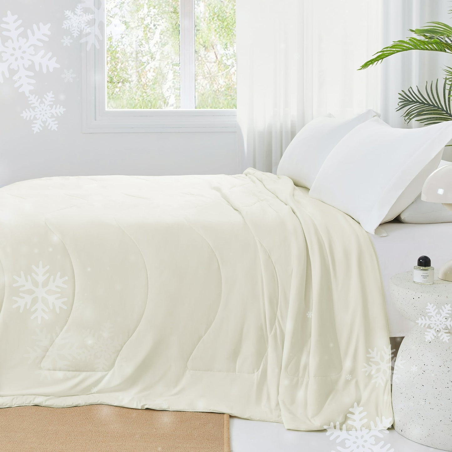 Cooling Comforter, Cooling Blanket for Hot Sleepers, Silky Smooth Summer Comforter