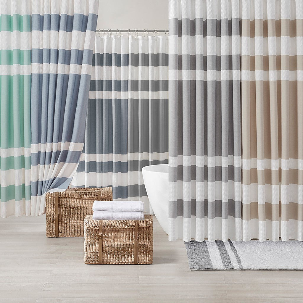 Modern Striped Shower Curtain with 3M Treatment