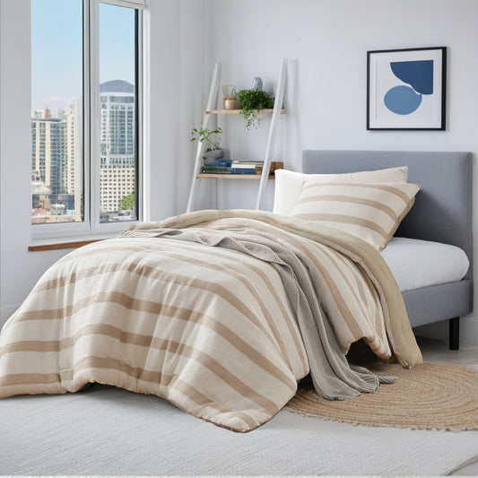 Striped Texture Bedding Comforter Set
