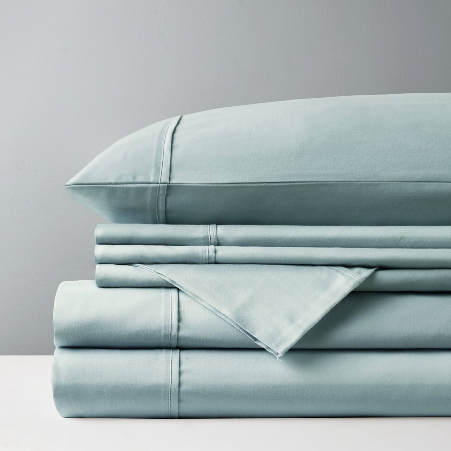 800 Thread Count Cotton Blend Sateen Sheet Set, Solid Plain Bed Sheets