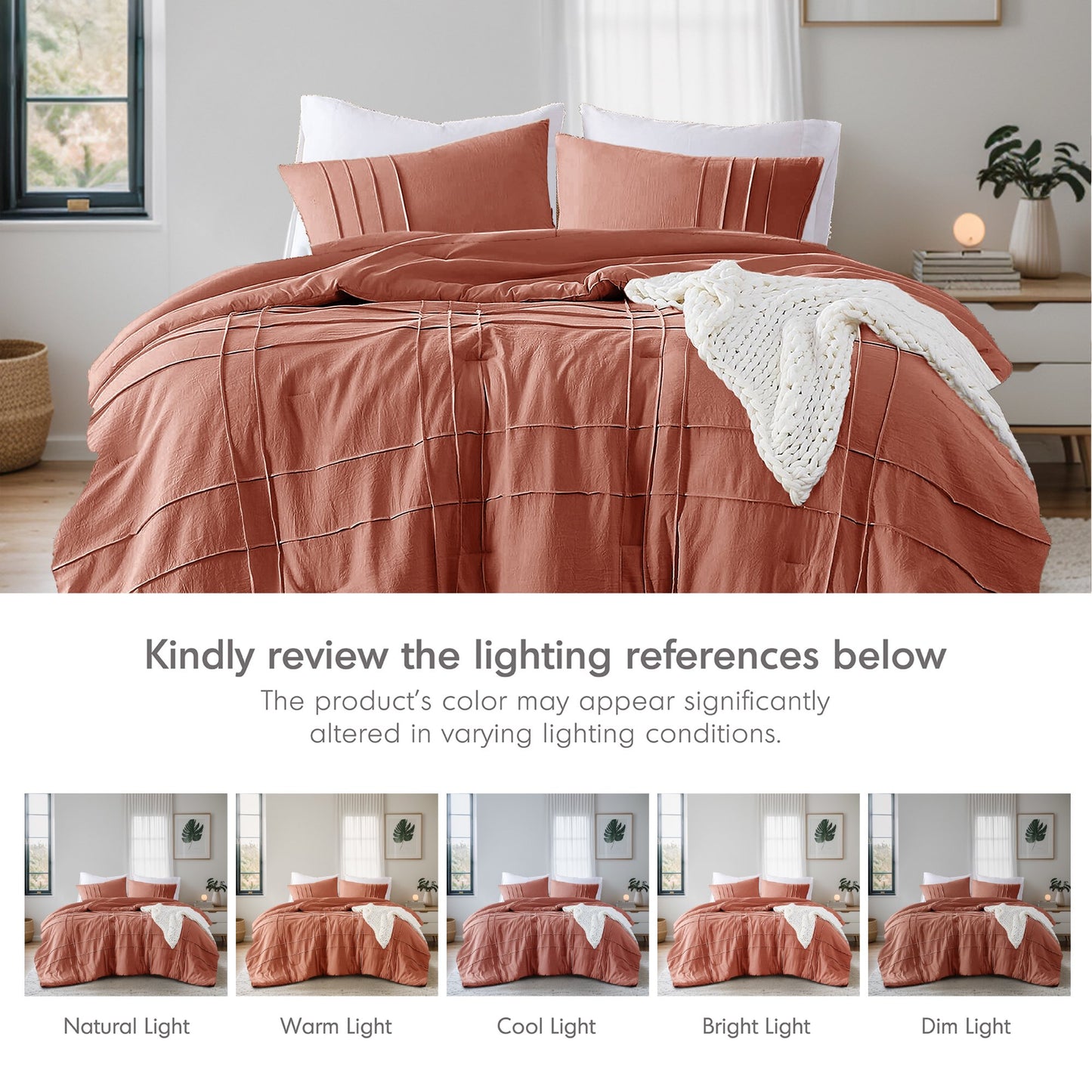 3-Piece Floral Puffy Bow Tie Bedding Set, Pink Comforter Set with Sham