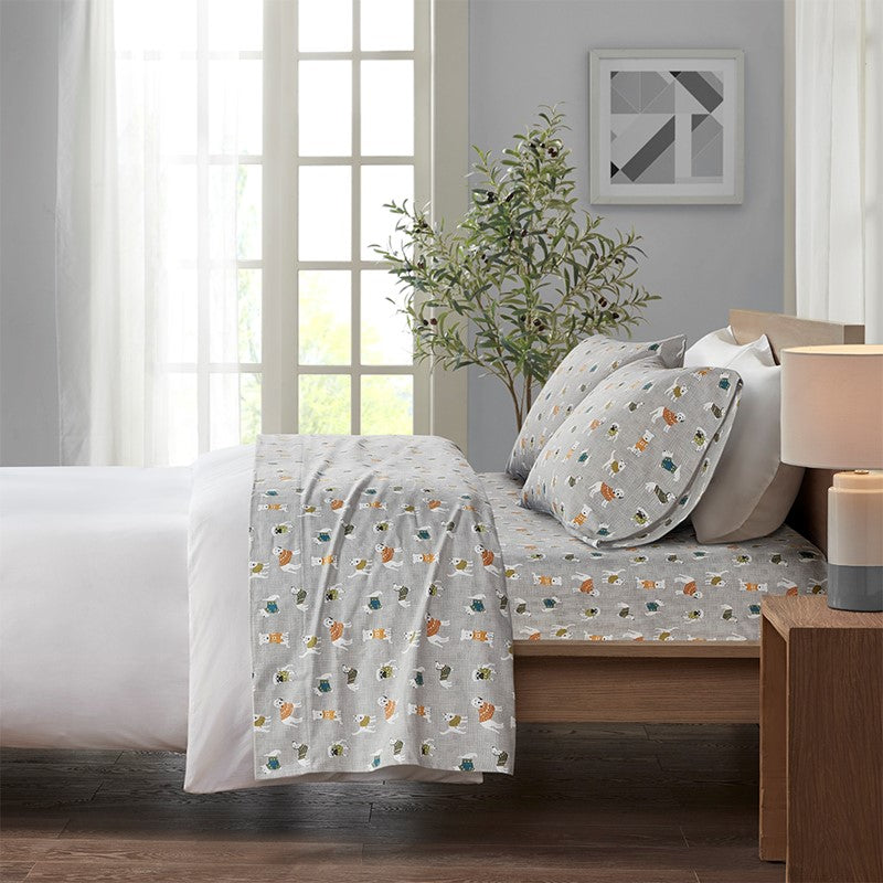 Cozy Cotton Flannel Printed Sheet Set