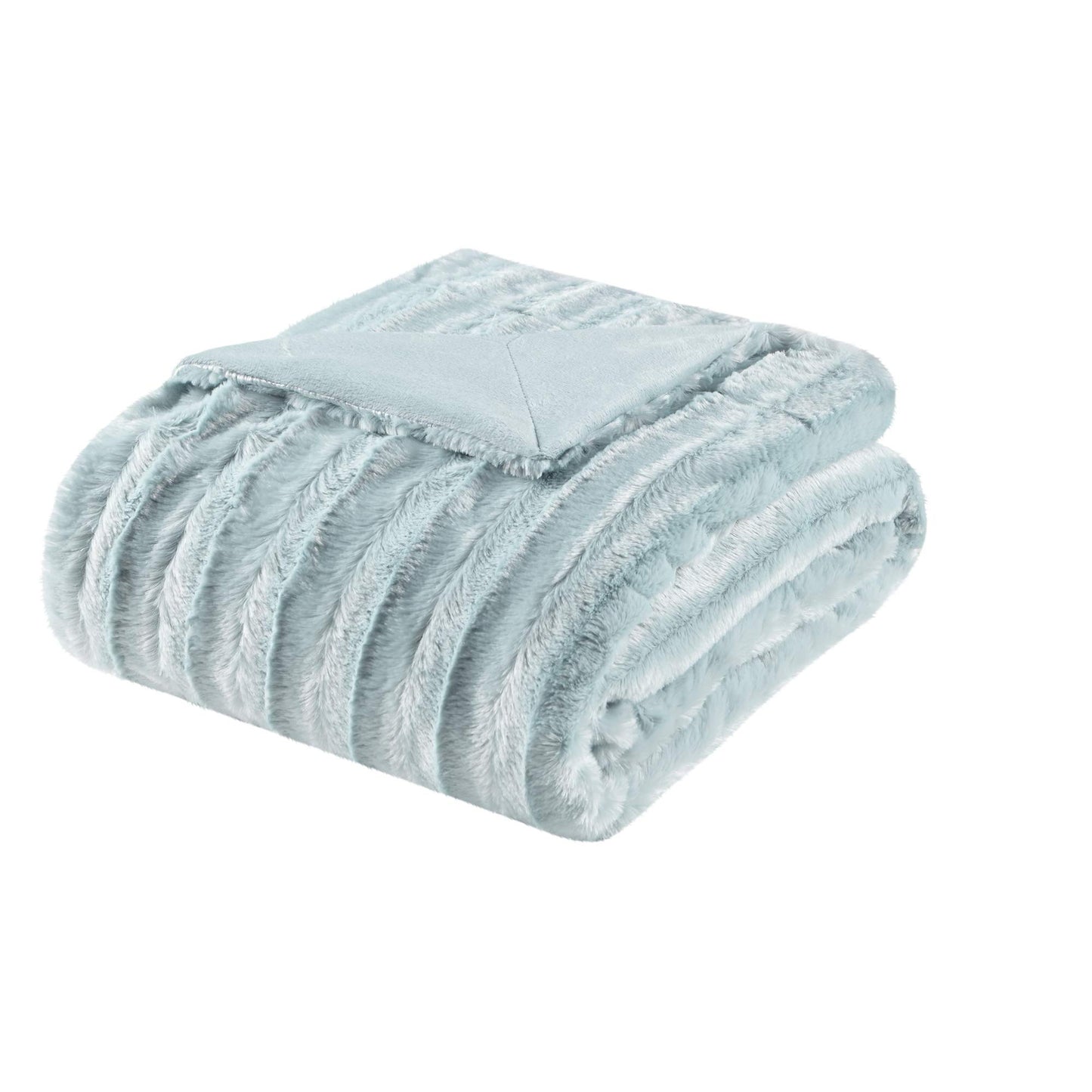 Polyester Brushed Long Fur Knitted Throw