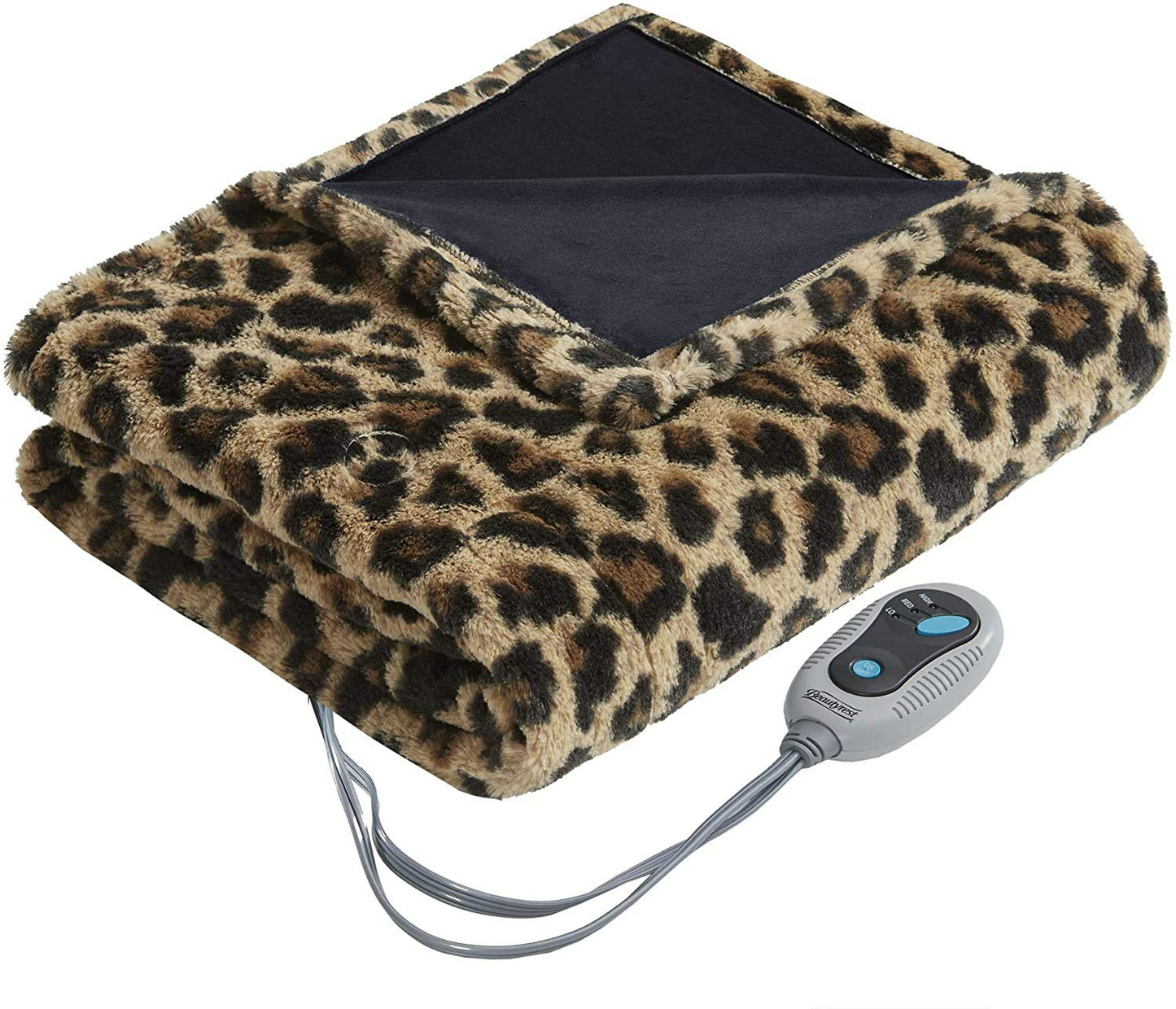 Electric Brushed Long Faux Fur Throw Heated Blanket