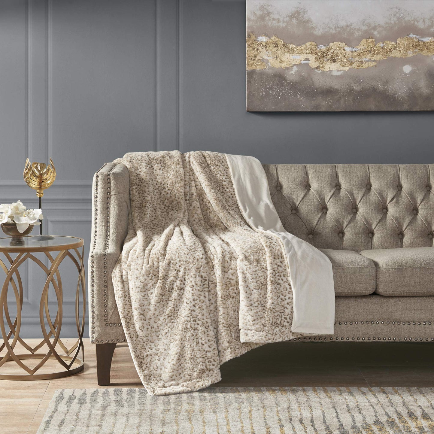 Oversized Long Faux Fur Soft Throw Blanket for Bed Sofa Couch