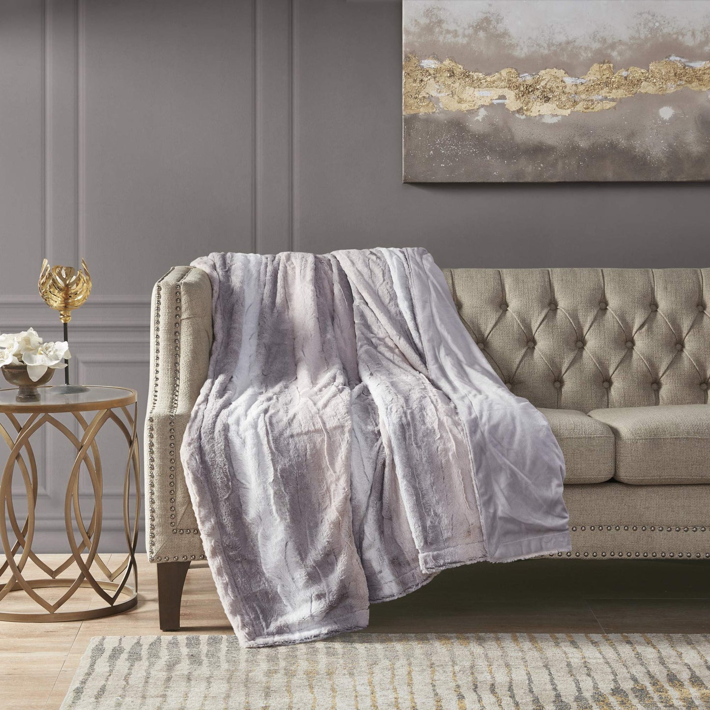 Oversized Long Faux Fur Soft Throw Blanket for Bed Sofa Couch