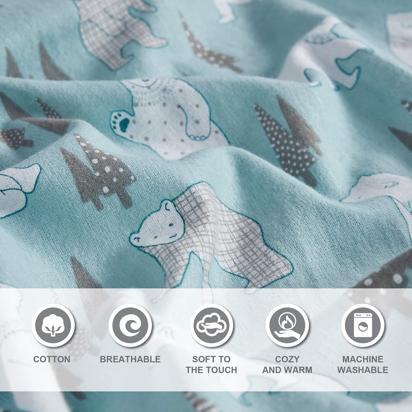 Flannel Novelty Sheet Set with Pillowcases