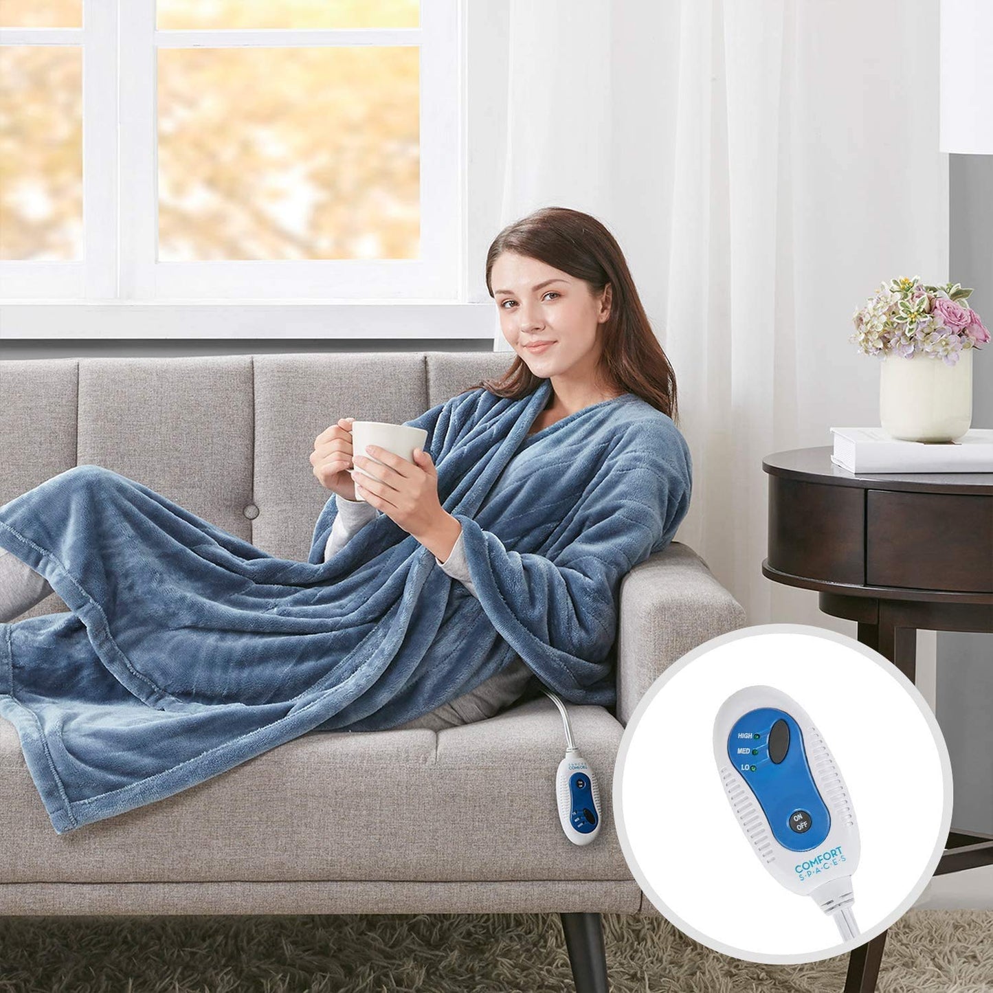 All over Plush Heated Snuggle Wrap