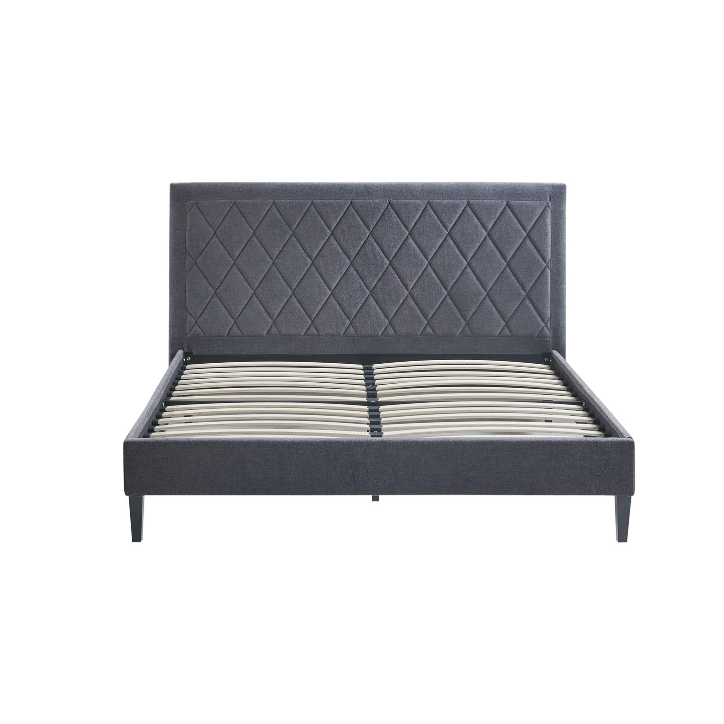 Queen Size Bed Frame with Headboard Tufted Upholstered Platform Bed