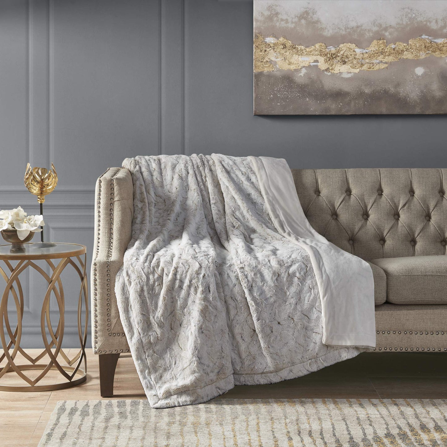 Oversized Long Faux Fur Soft Throw Blanket for Bed Sofa Couch