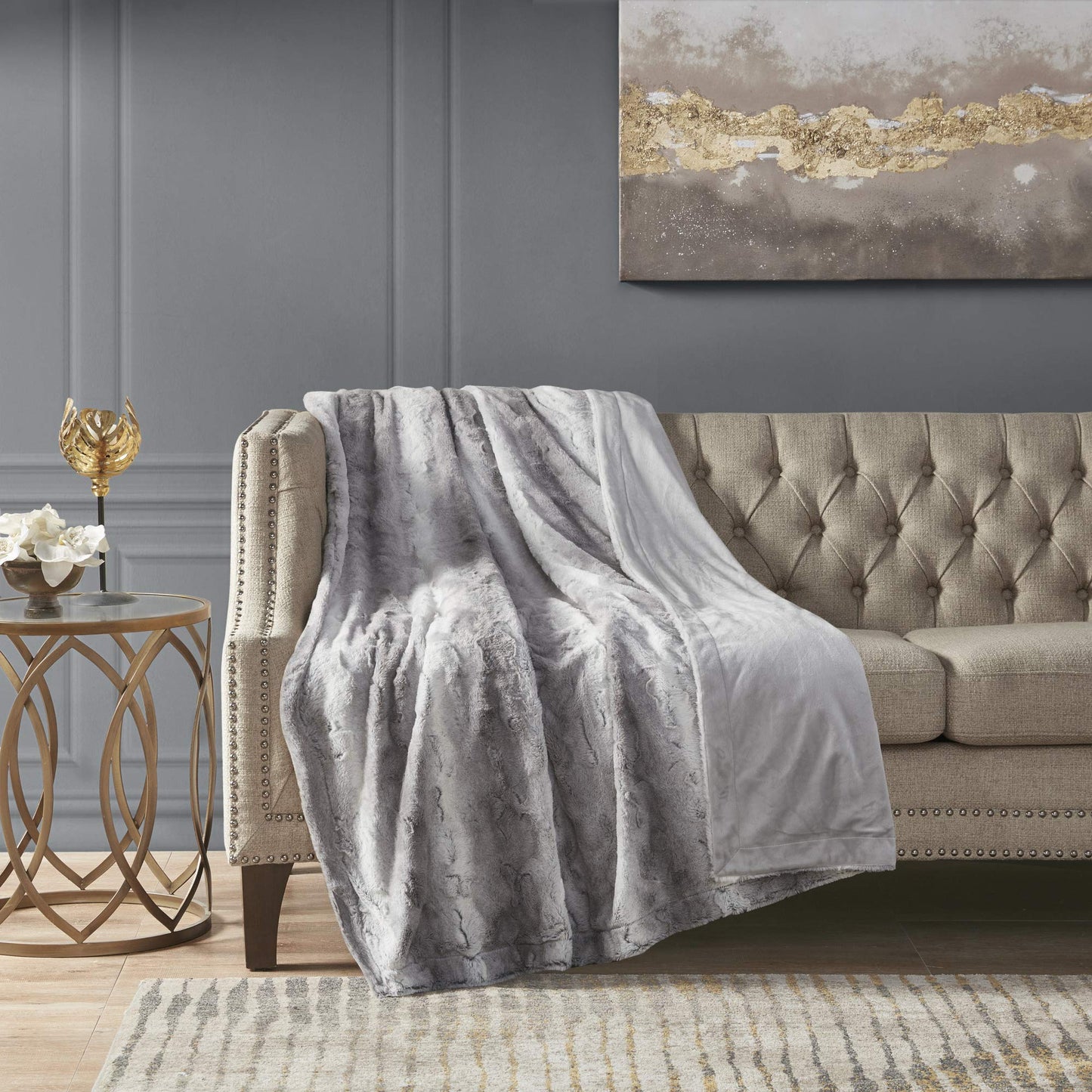 Oversized Long Faux Fur Soft Throw Blanket for Bed Sofa Couch