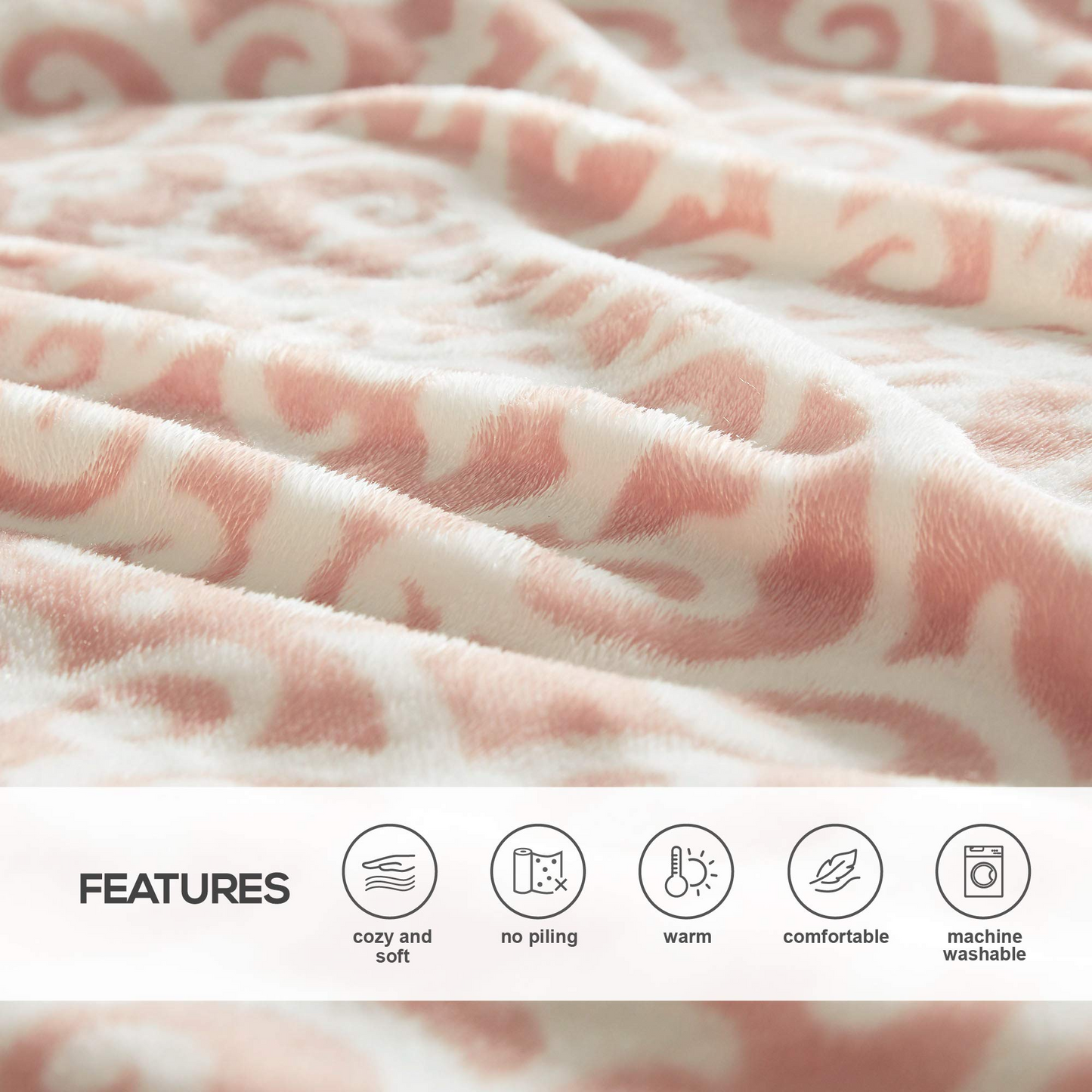 Throw Reversible Bedding Blanket Fleece Cozy Soft